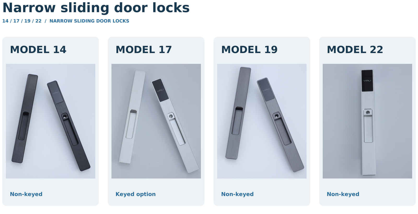 14 / 17 / 19 / 22 Narrow Sliding Door Locks - Image 4